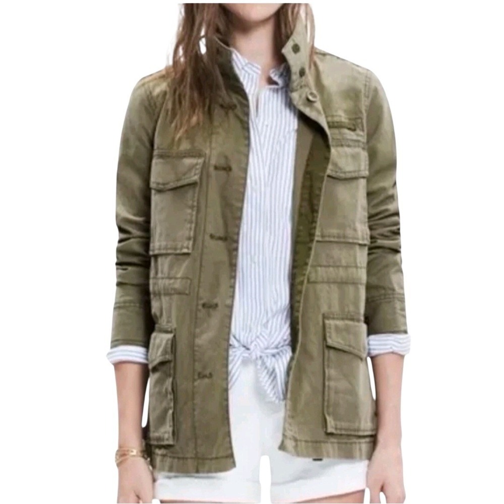 Madewell Catskills Military Utility Surplus Field Jacket Army Green Cotton XL